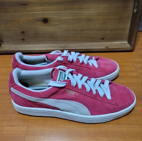 Puma Red White Suede Woman Sneakers - Picture 4 of 9